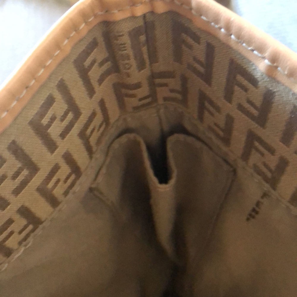 FENDI ZUCCHINO CANVAS tote beige material with Fendi logo rare find - Picture 5 of 16